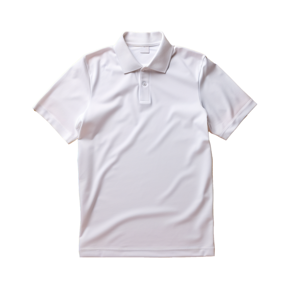 AI generated Short sleeves white polo t-shirt isolated on transparent ...