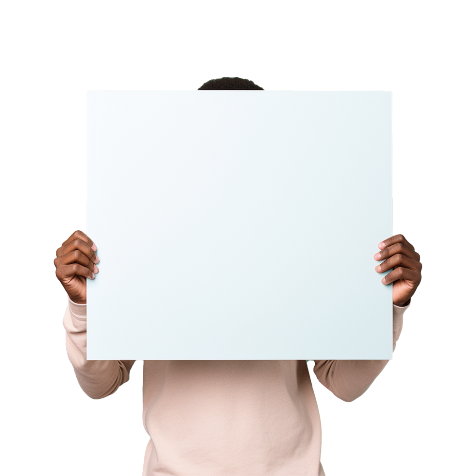 AI generated Man holding an empty placard isolated on transparent background png