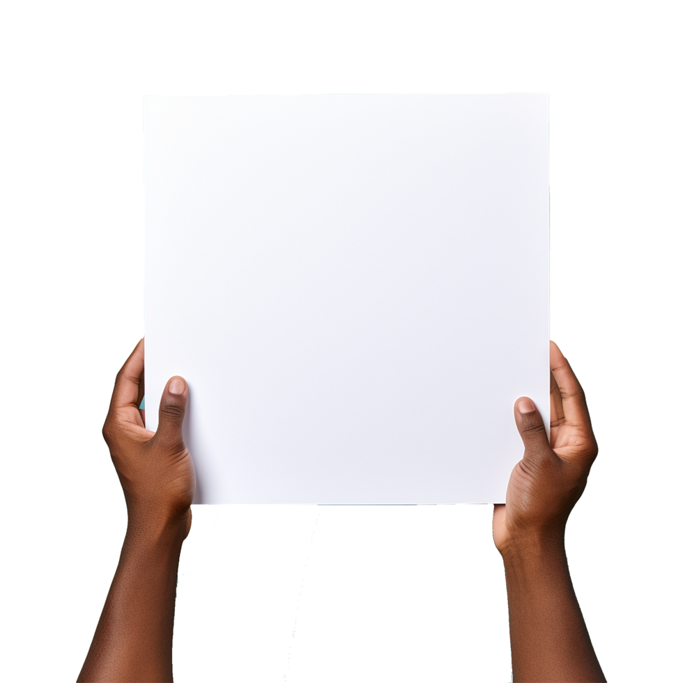AI generated Man holding an empty placard isolated on transparent background png