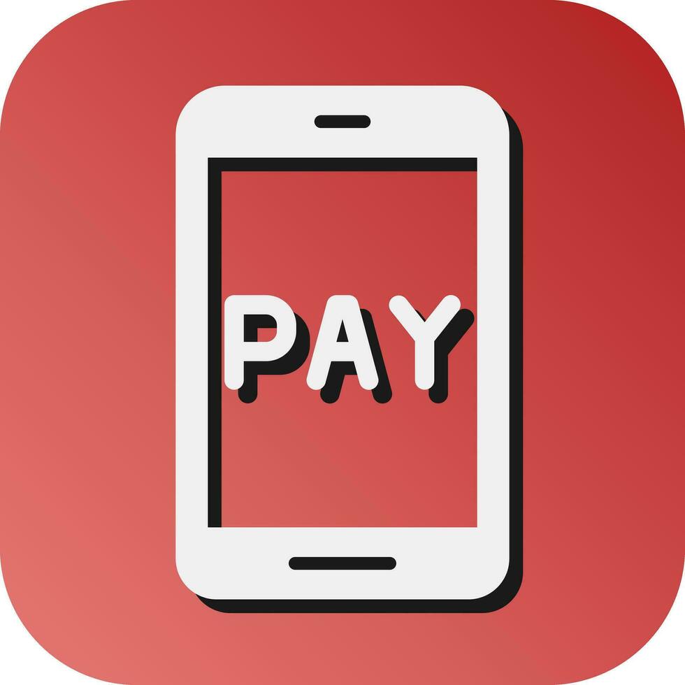 Online Payment Vector Glyph Gradient Background Icon For Personal And Commercial Use.
