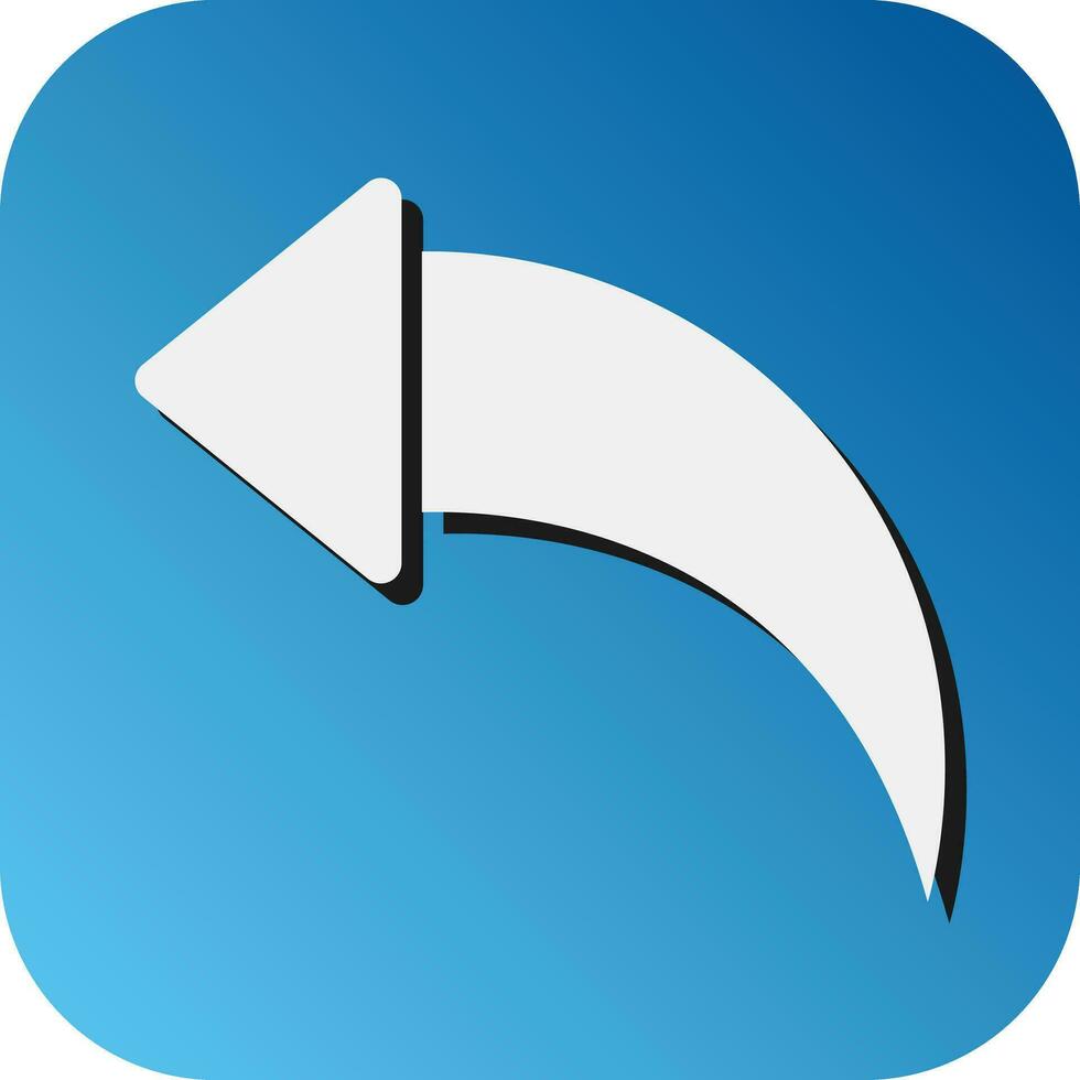 Curved Left Vector Glyph Gradient Background Icon For Personal And Commercial Use.