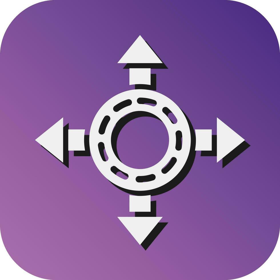 Roundabout Vector Glyph Gradient Background Icon For Personal And Commercial Use.