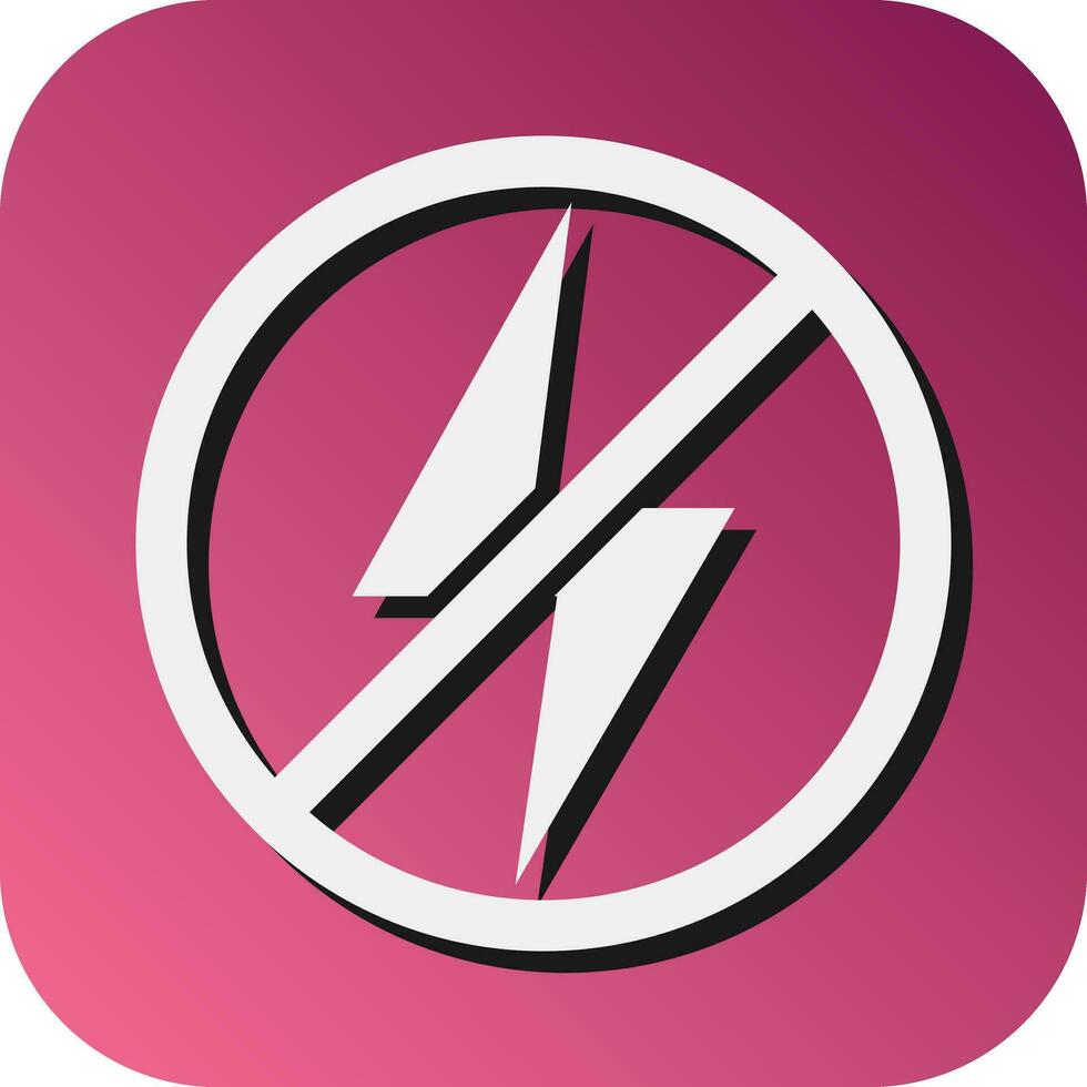 No Electricity Vector Glyph Gradient Background Icon For Personal And Commercial Use.