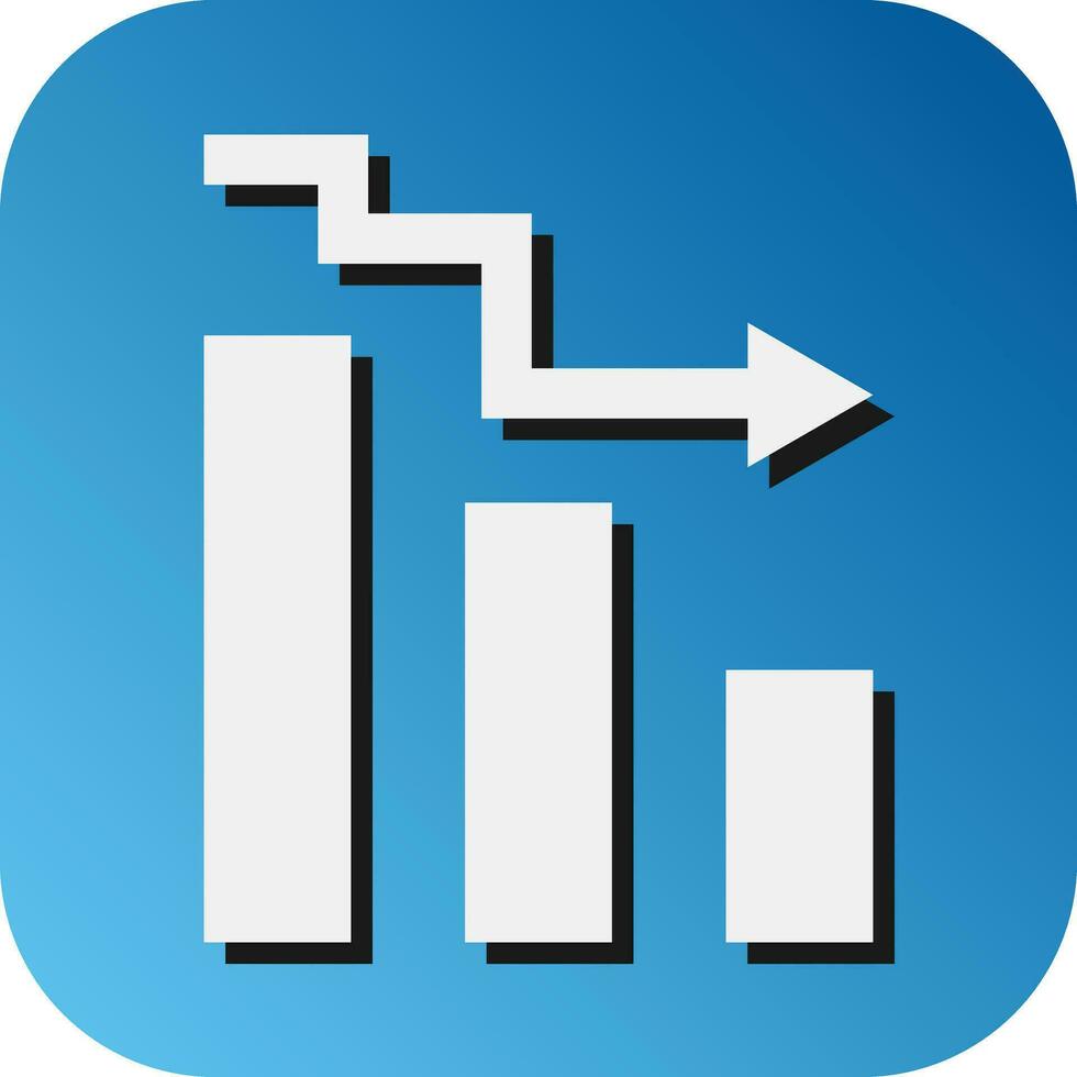 Business Decline Vector Glyph Gradient Background Icon For Personal And Commercial Use.