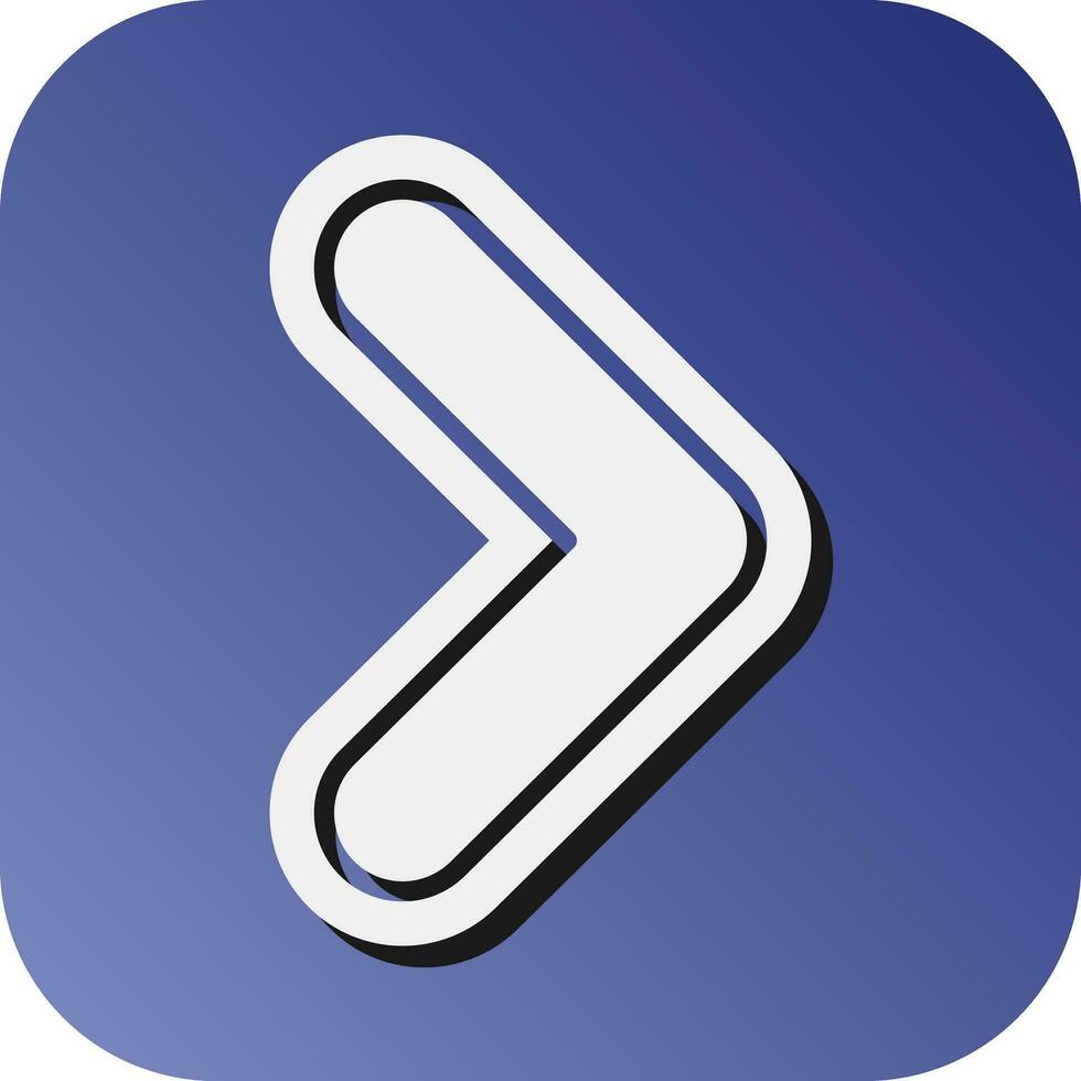 Right Chevron Vector Glyph Gradient Background Icon For Personal And Commercial Use.