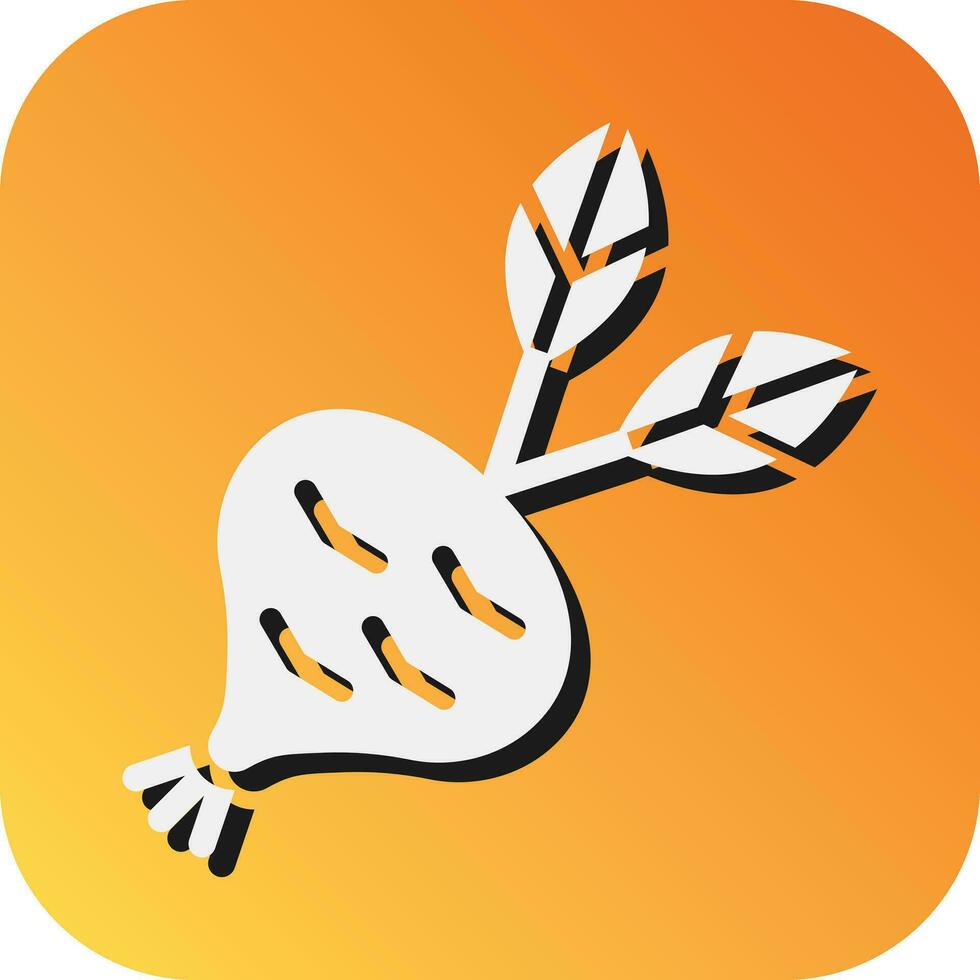 Kohlrabi Vector Glyph Gradient Background Icon For Personal And Commercial Use.