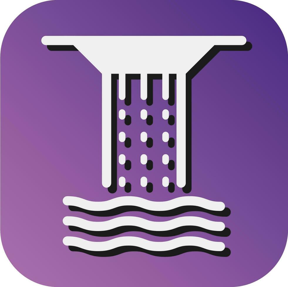 Waterfall Vector Glyph Gradient Background Icon For Personal And Commercial Use.