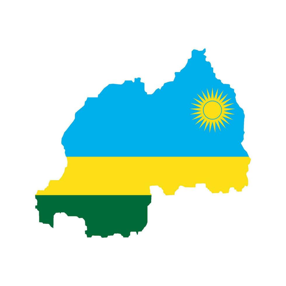 Rwanda map icon vector