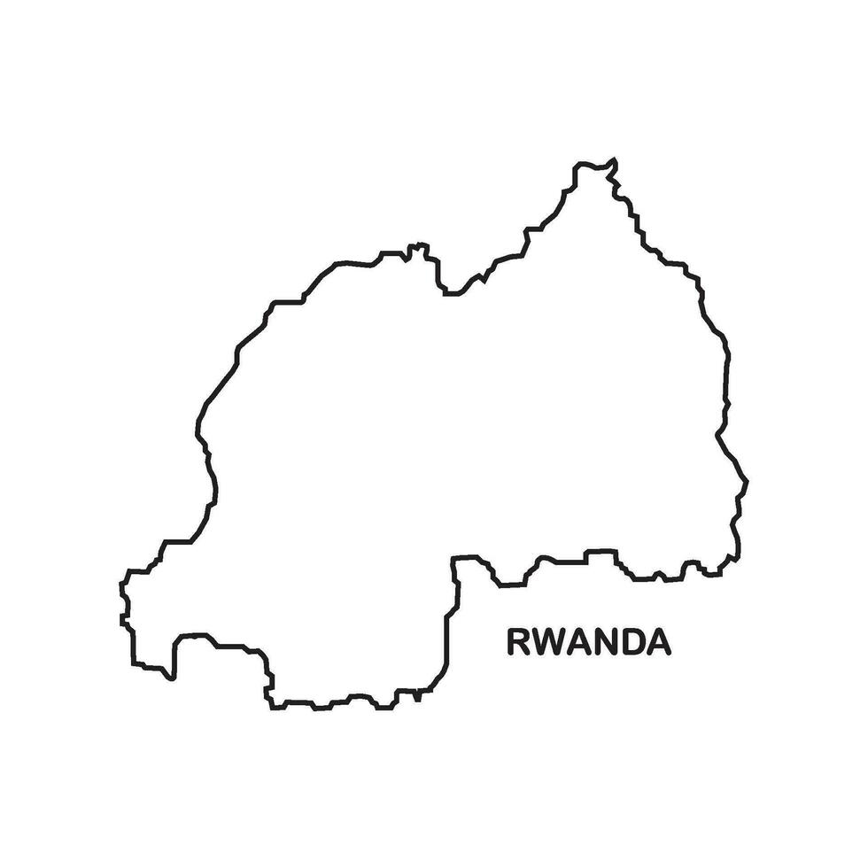Rwanda map icon vector