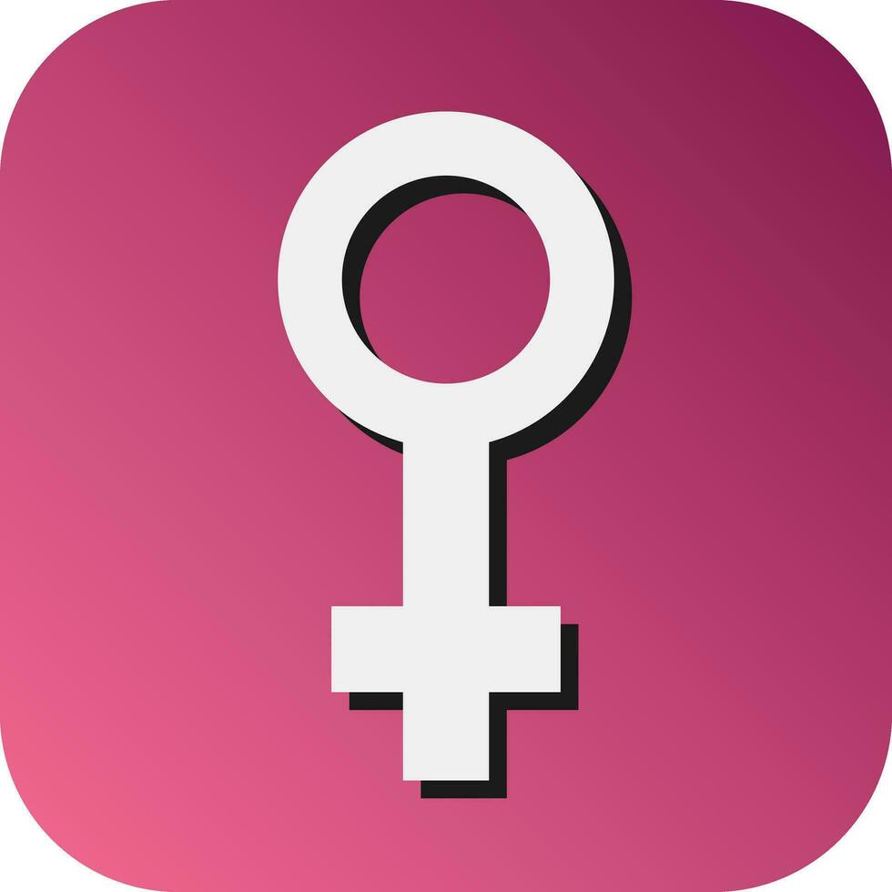 Female symbol Vector Glyph Gradient Background Icon For Personal And Commercial Use.