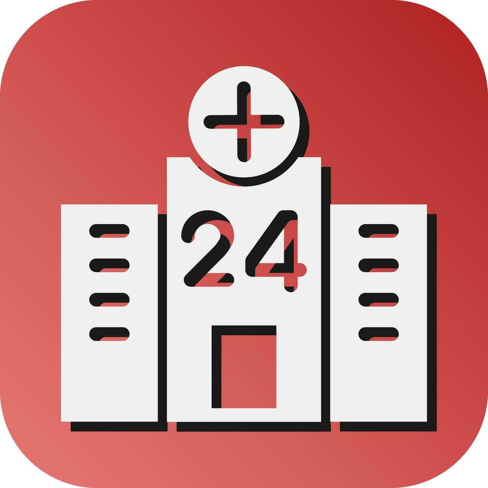 24 7 Medical Service Vector Glyph Gradient Background Icon For Personal And Commercial Use.