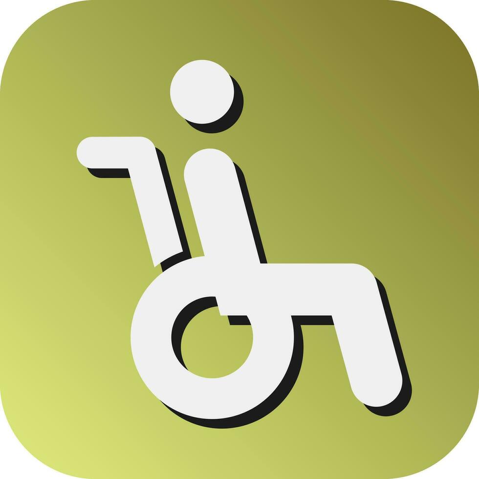 Disabled Person Vector Glyph Gradient Background Icon For Personal And Commercial Use.