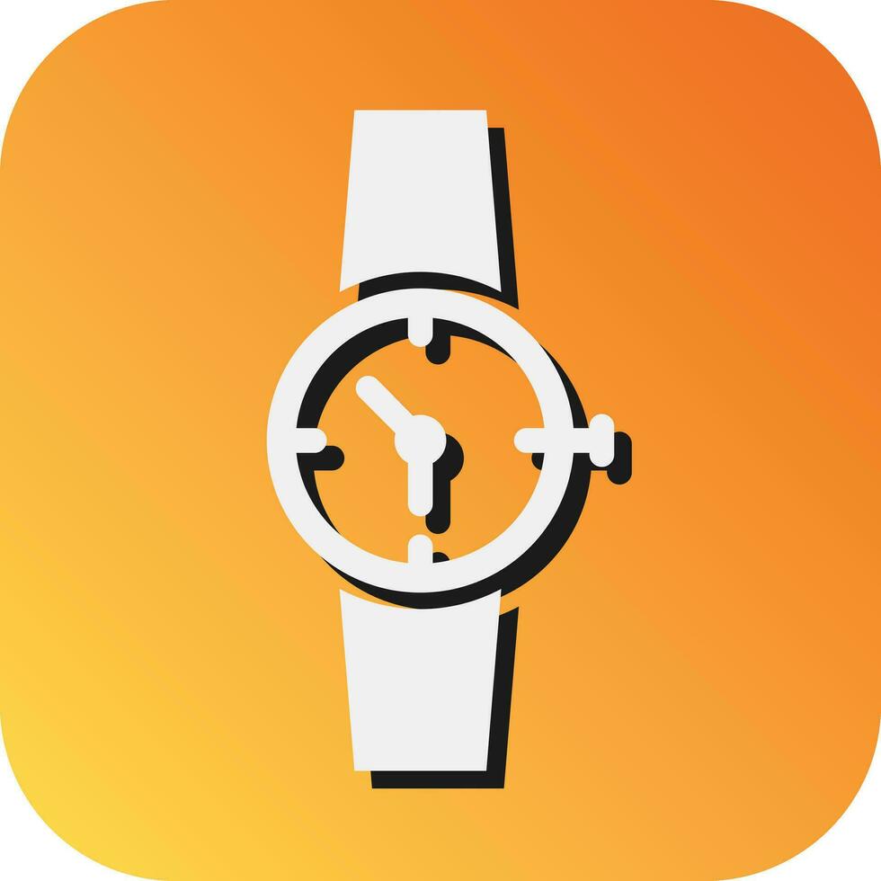 Stylish Watch Vector Glyph Gradient Background Icon For Personal And Commercial Use.