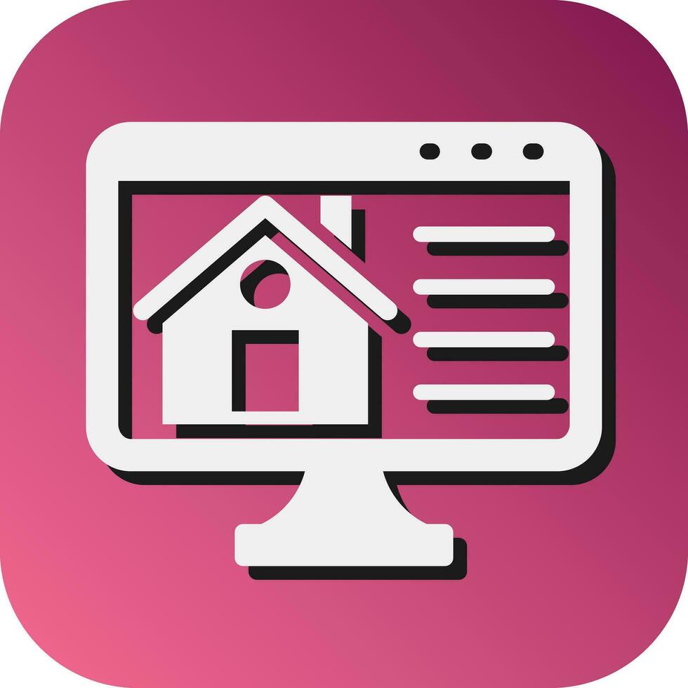 Real Estate Website Vector Glyph Gradient Background Icon For Personal And Commercial Use.