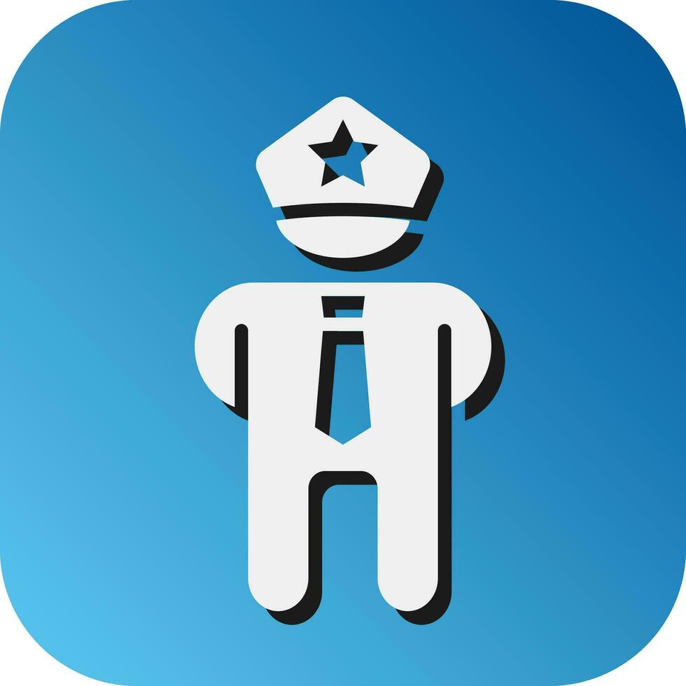 Policeman Vector Glyph Gradient Background Icon For Personal And Commercial Use.