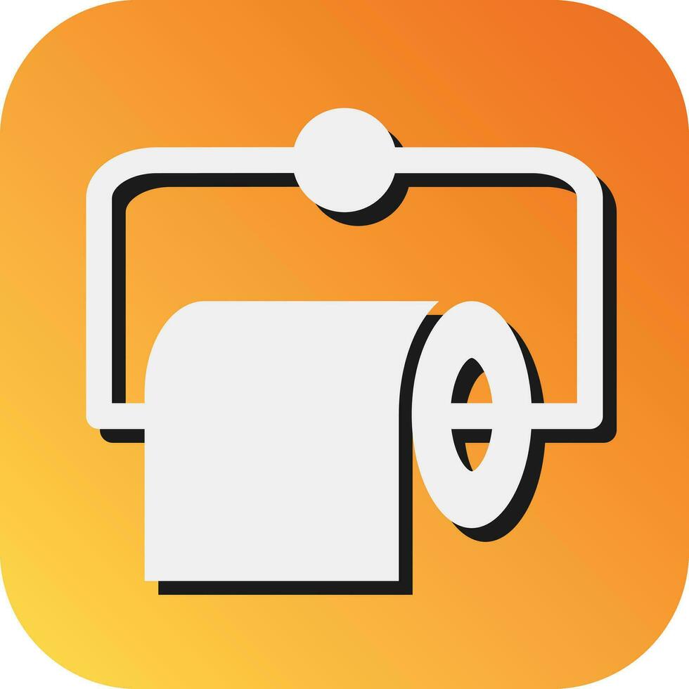 Toilet Paper Vector Glyph Gradient Background Icon For Personal And Commercial Use.