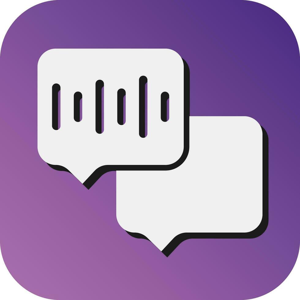 Audio Message Vector Glyph Gradient Background Icon For Personal And Commercial Use.