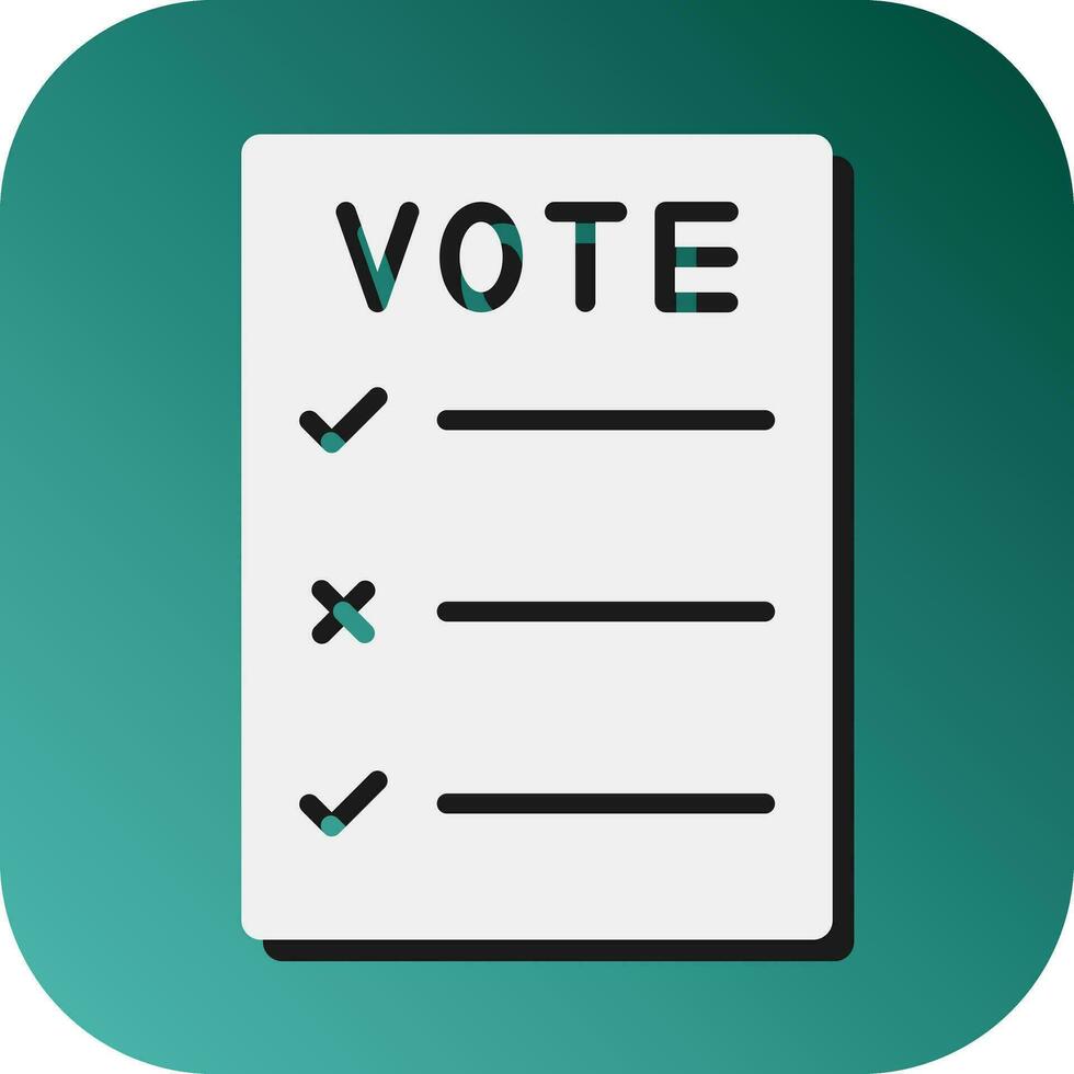 Ballot Vector Glyph Gradient Background Icon For Personal And Commercial Use.