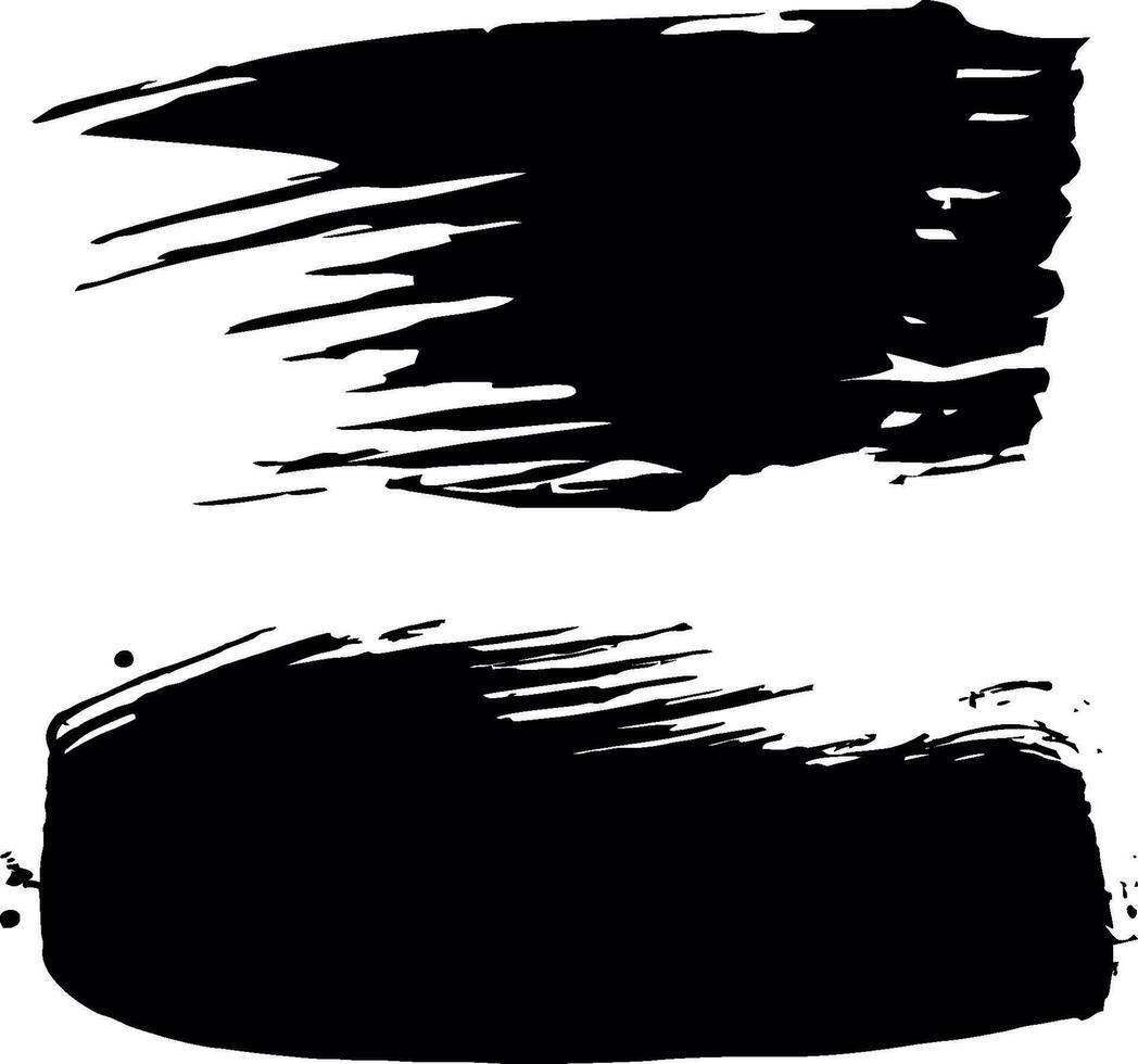Couple of grunge background for text. Black vector brush strokes. Smear of ink paint. For banner and postcard design.