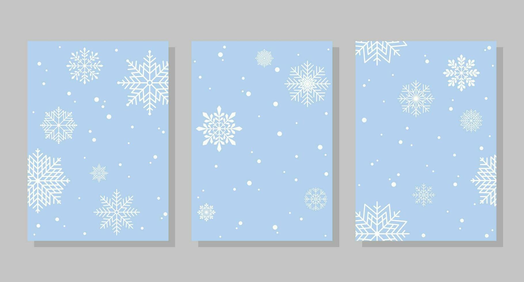 Winter backgrounds with snowflakes and snow, frames. Vector illustration. Social media banner template for stories, posts, blogs, cards.