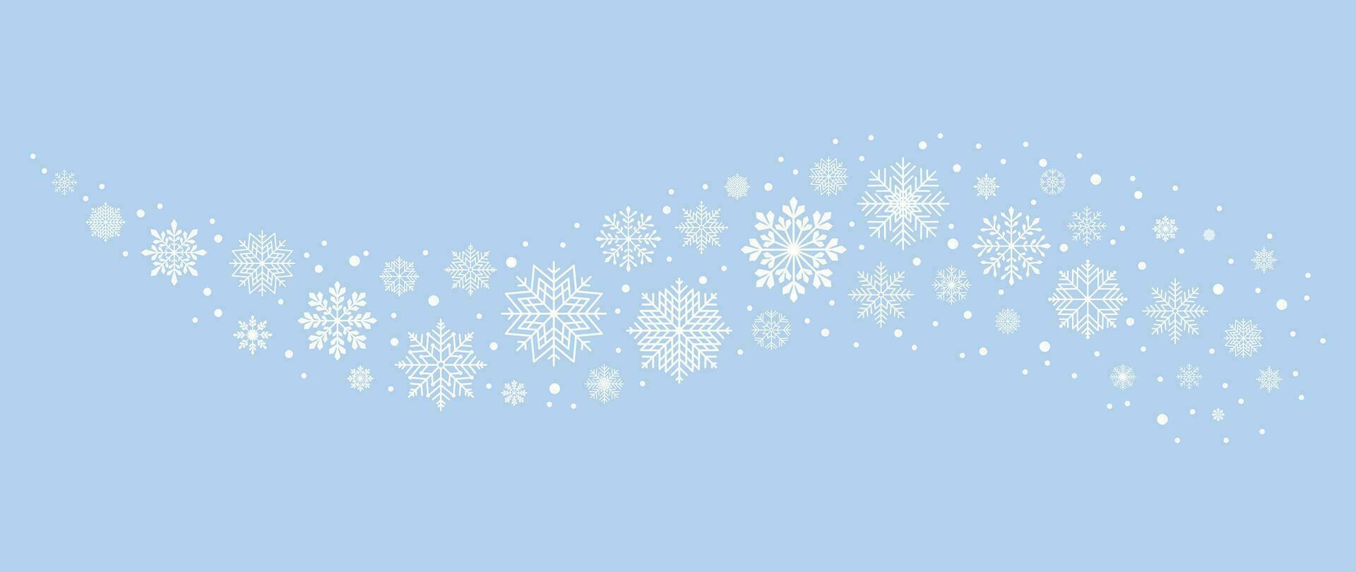 Winter background with snowflakes and snow. Vector illustration.