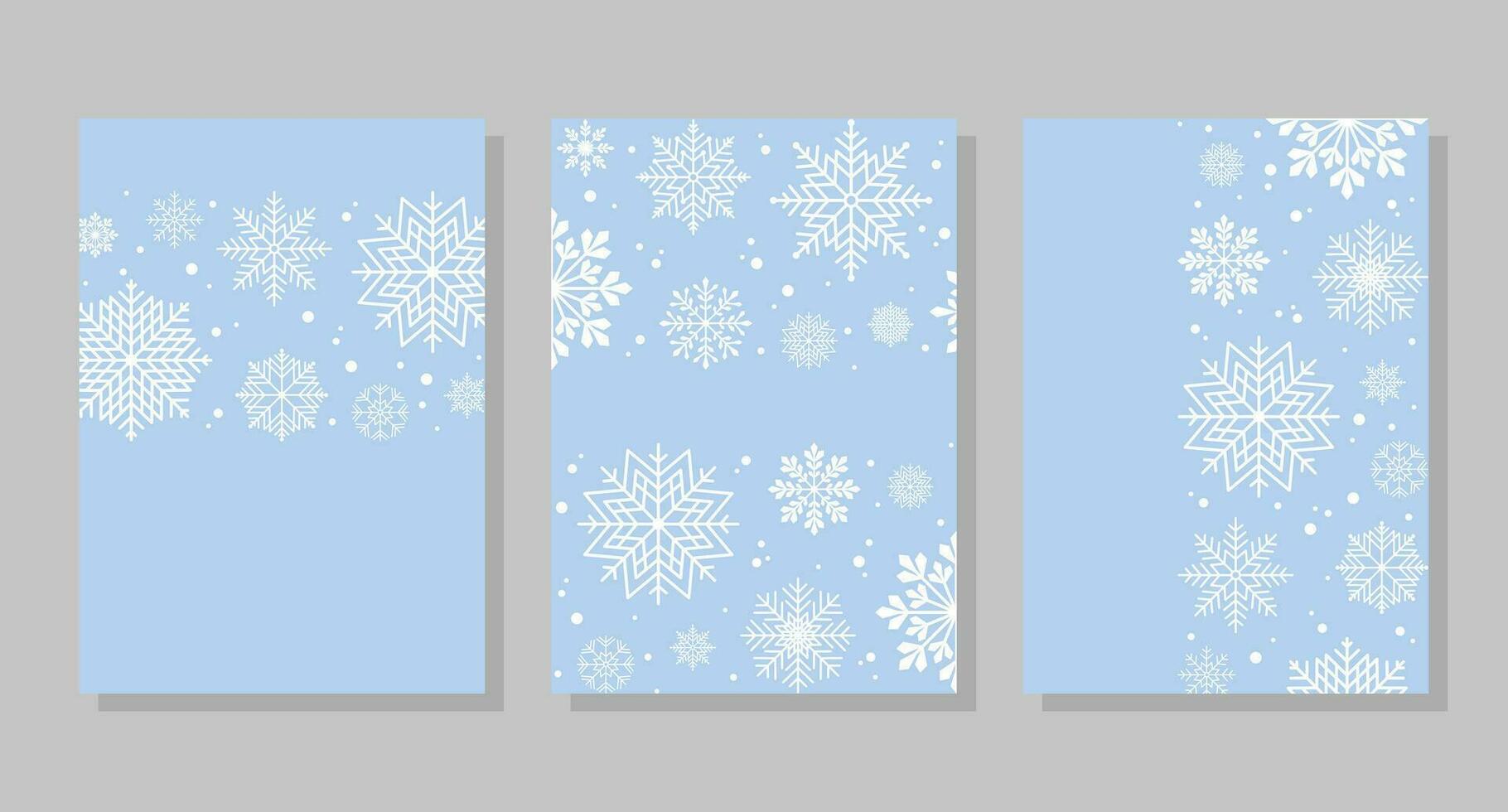 Winter backgrounds with snowflakes and snow, frames. Vector illustration. Social media banner template for stories, posts, blogs, cards.