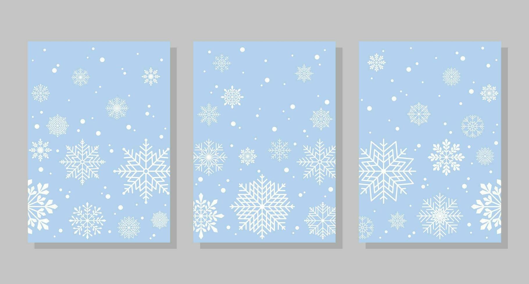 Winter backgrounds with snowflakes and snow, frames. Vector illustration. Social media banner template for stories, posts, blogs, cards.