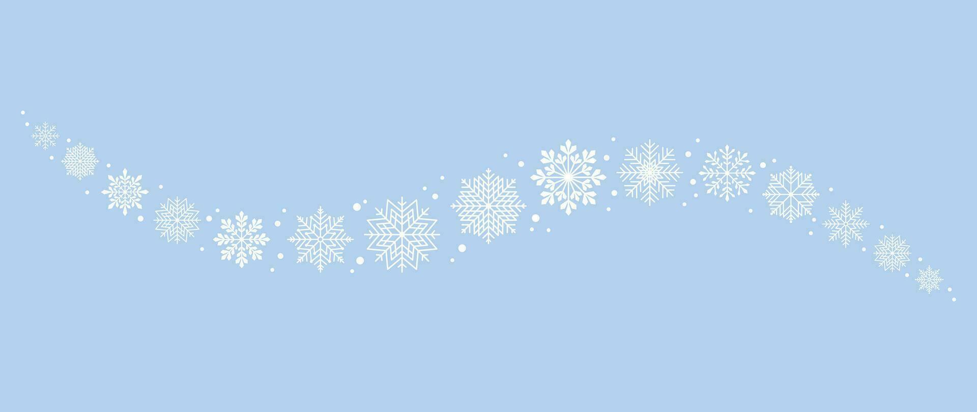 Winter background with snowflakes and snow. Vector illustration.