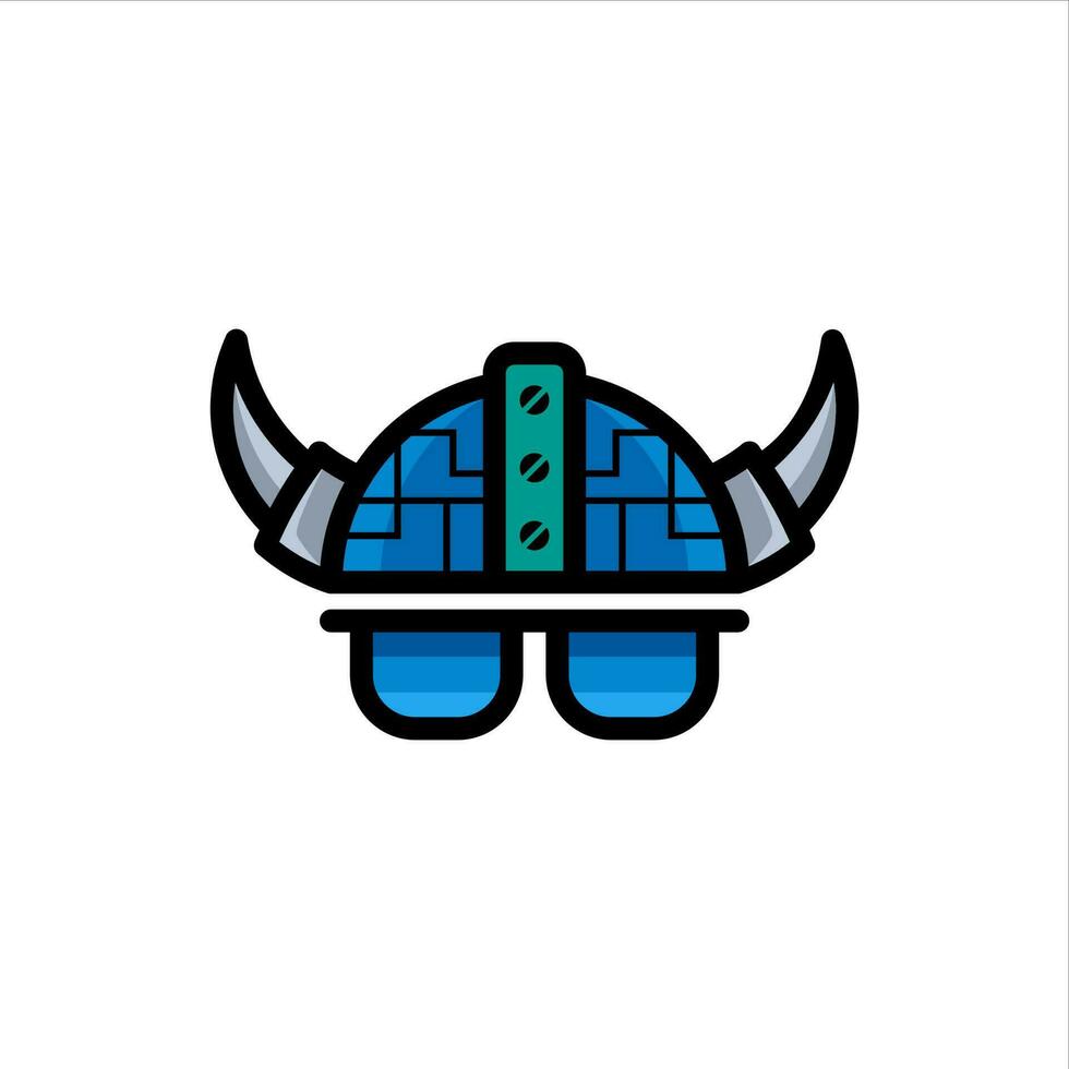 viking helmet with glasses and horns vector