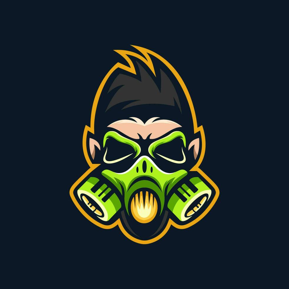 gas mask esport logo vector