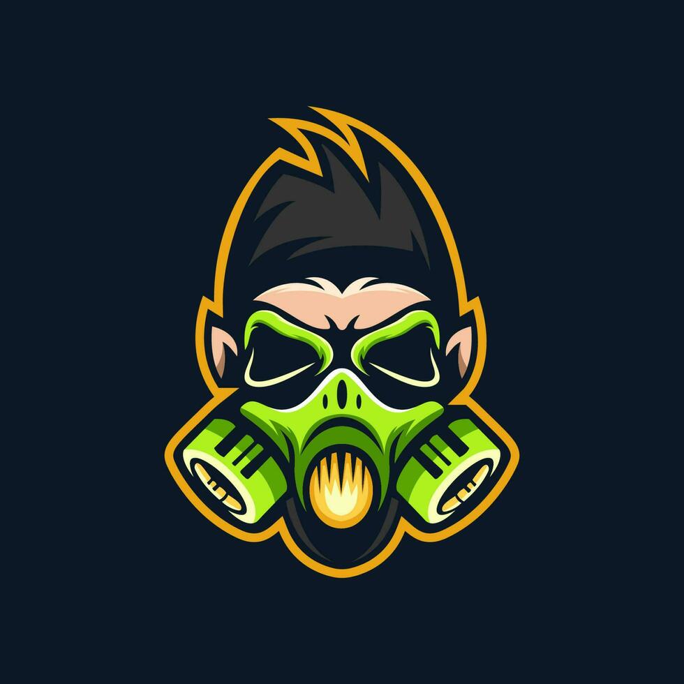 gas mask esport logo vector