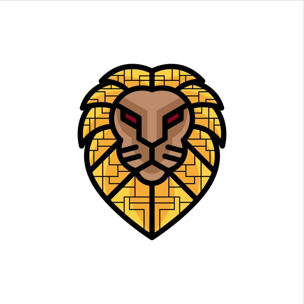 lion head logo design vector