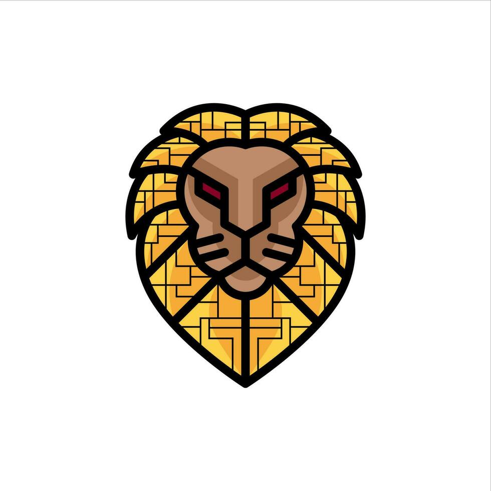 lion head logo design vector