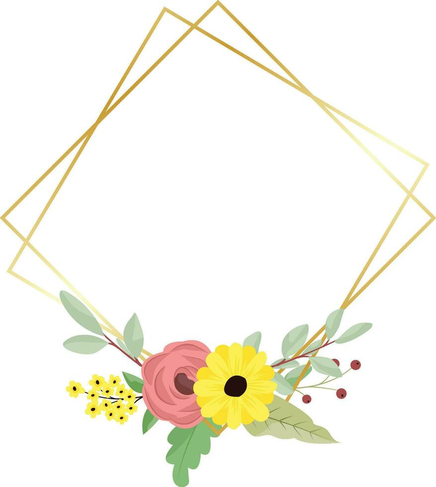 Flower Frame Wreath. Floral botanical flowers. for graphic designer decoration, product design, and cards vector