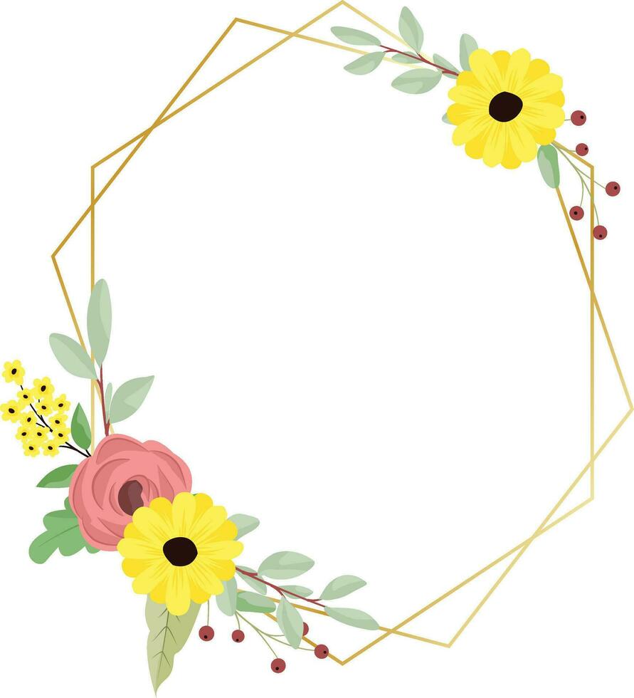 Flower Frame Wreath. Floral botanical flowers. for graphic designer decoration, product design, and cards vector