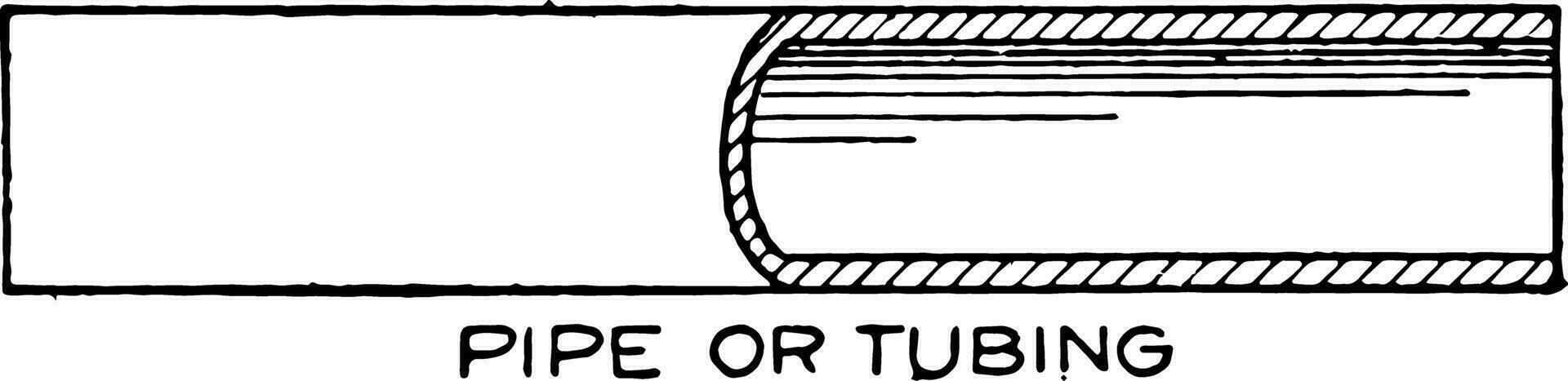 Conventional Breaks Symbols of Pipe or Tubing by Cutting Diameter associative hatch updates automatically vintage engraving. vector