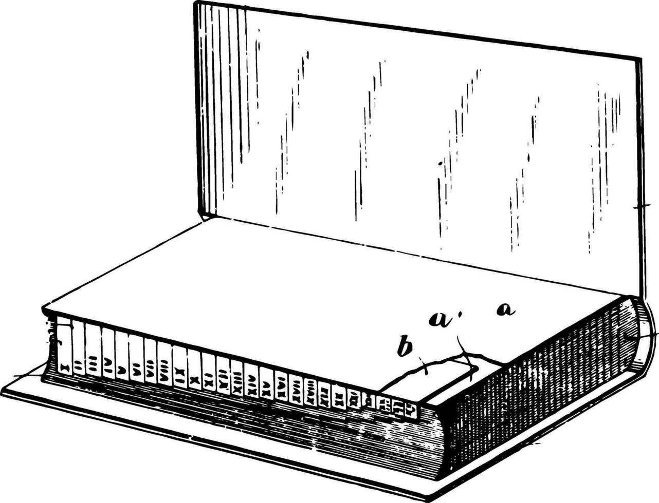 Index Device for Books, list of words, vintage engraving. vector