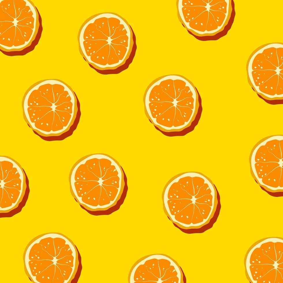 Lemon orange summer pattern. vector