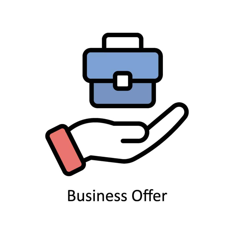 Business Offer vector Filled outline Icon  Design illustration. Business And Management Symbol on White background EPS 10 File