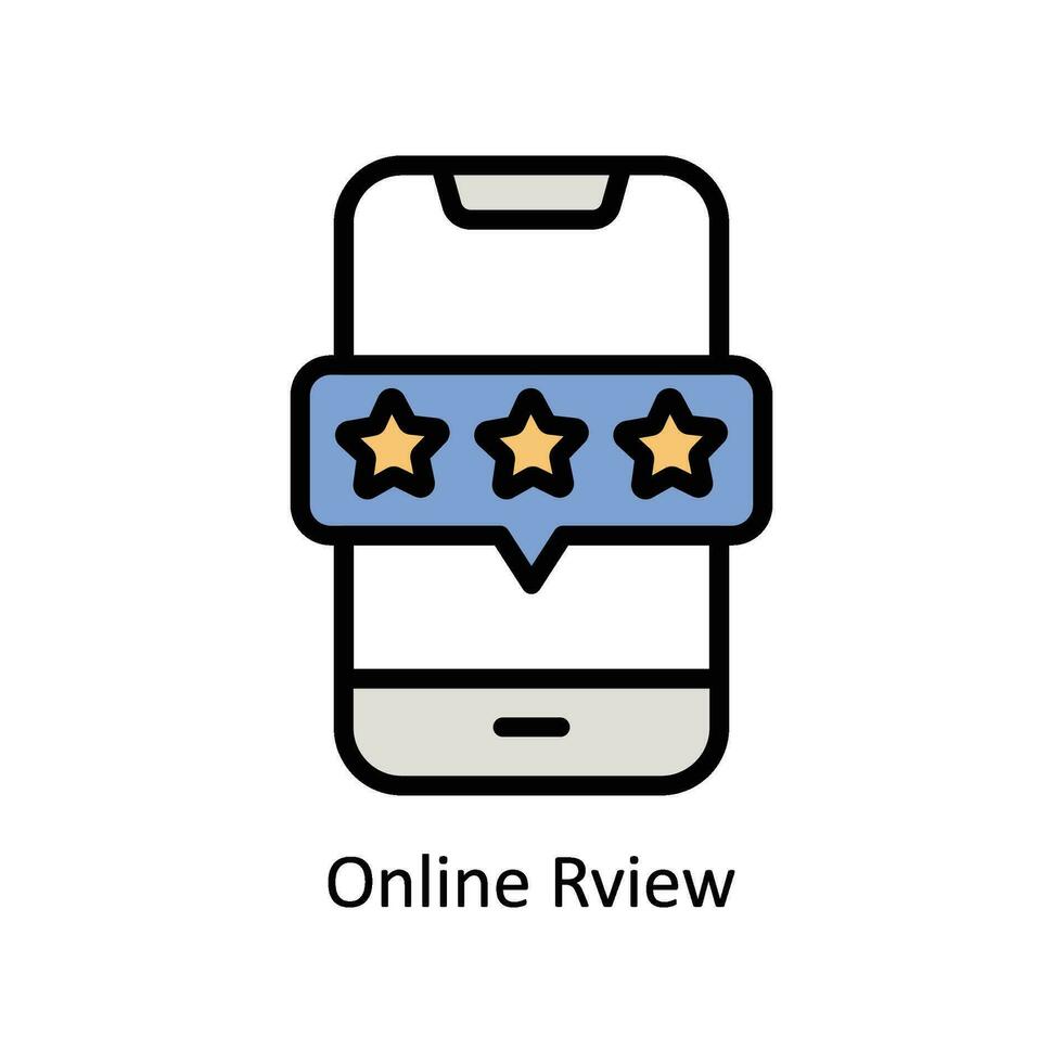 Online review vector Filled outline Icon  Design illustration. Business And Management Symbol on White background EPS 10 File