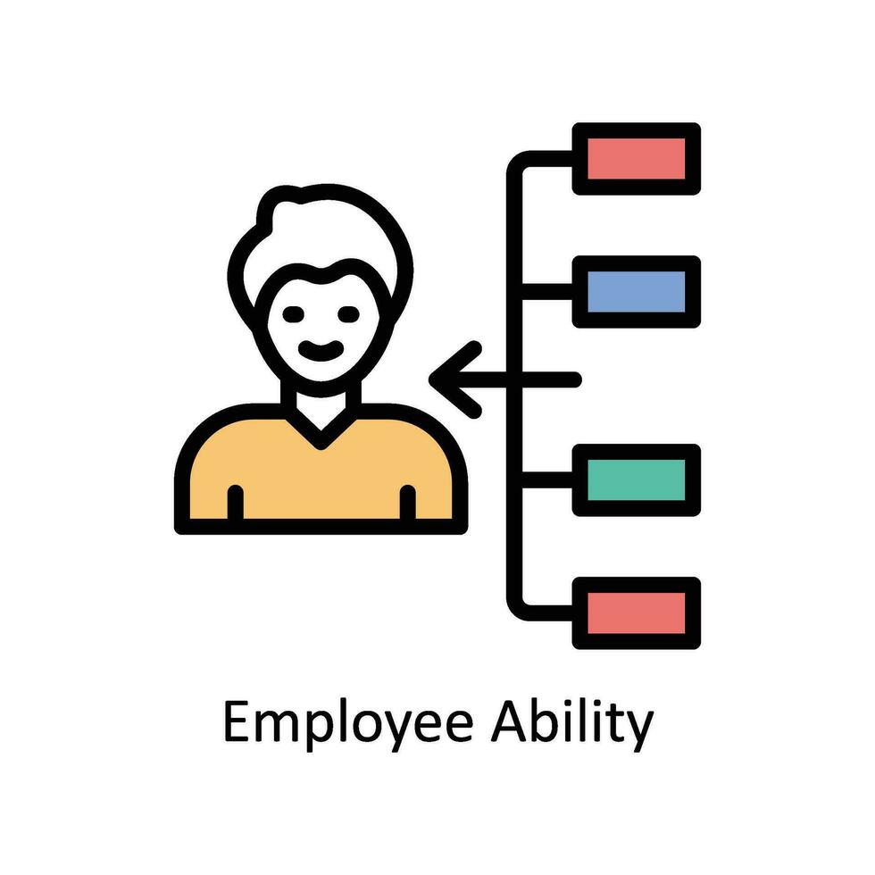Employee Ability vector Filled outline Icon  Design illustration. Business And Management Symbol on White background EPS 10 File