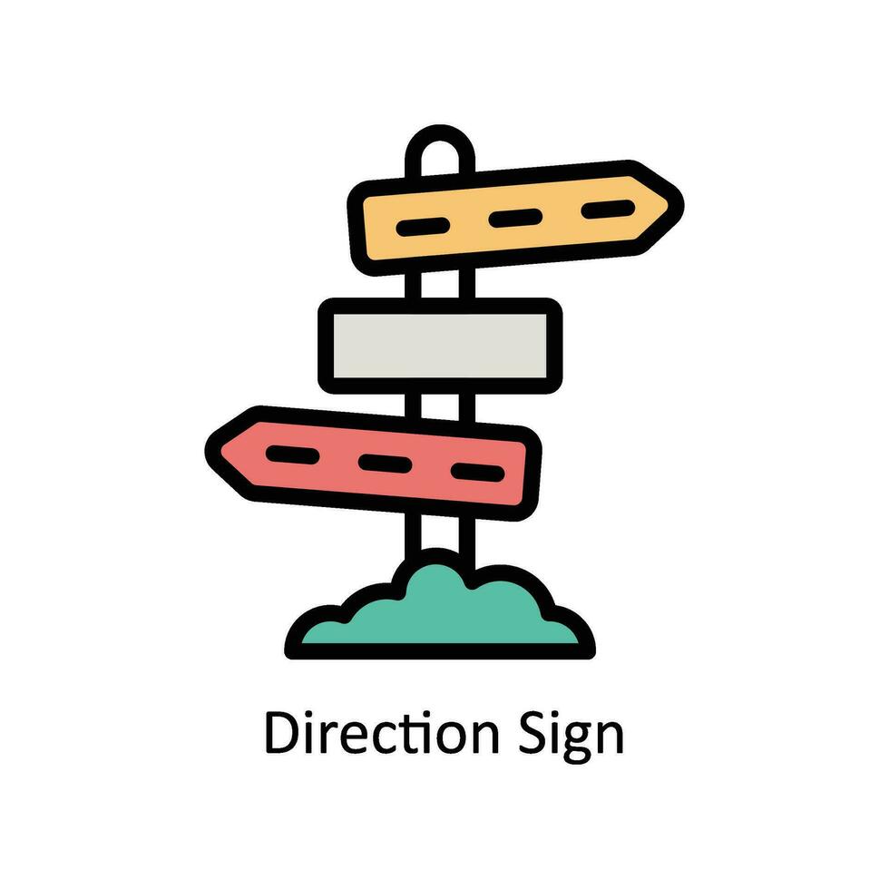 Direction Sign vector Filled outline Icon  Design illustration. Business And Management Symbol on White background EPS 10 File