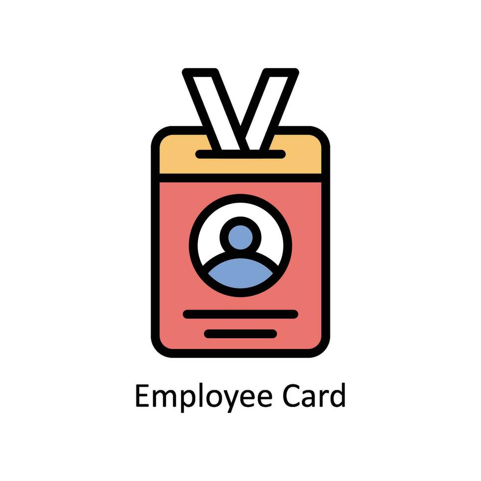 Employee card vector Filled outline Icon  Design illustration. Business And Management Symbol on White background EPS 10 File