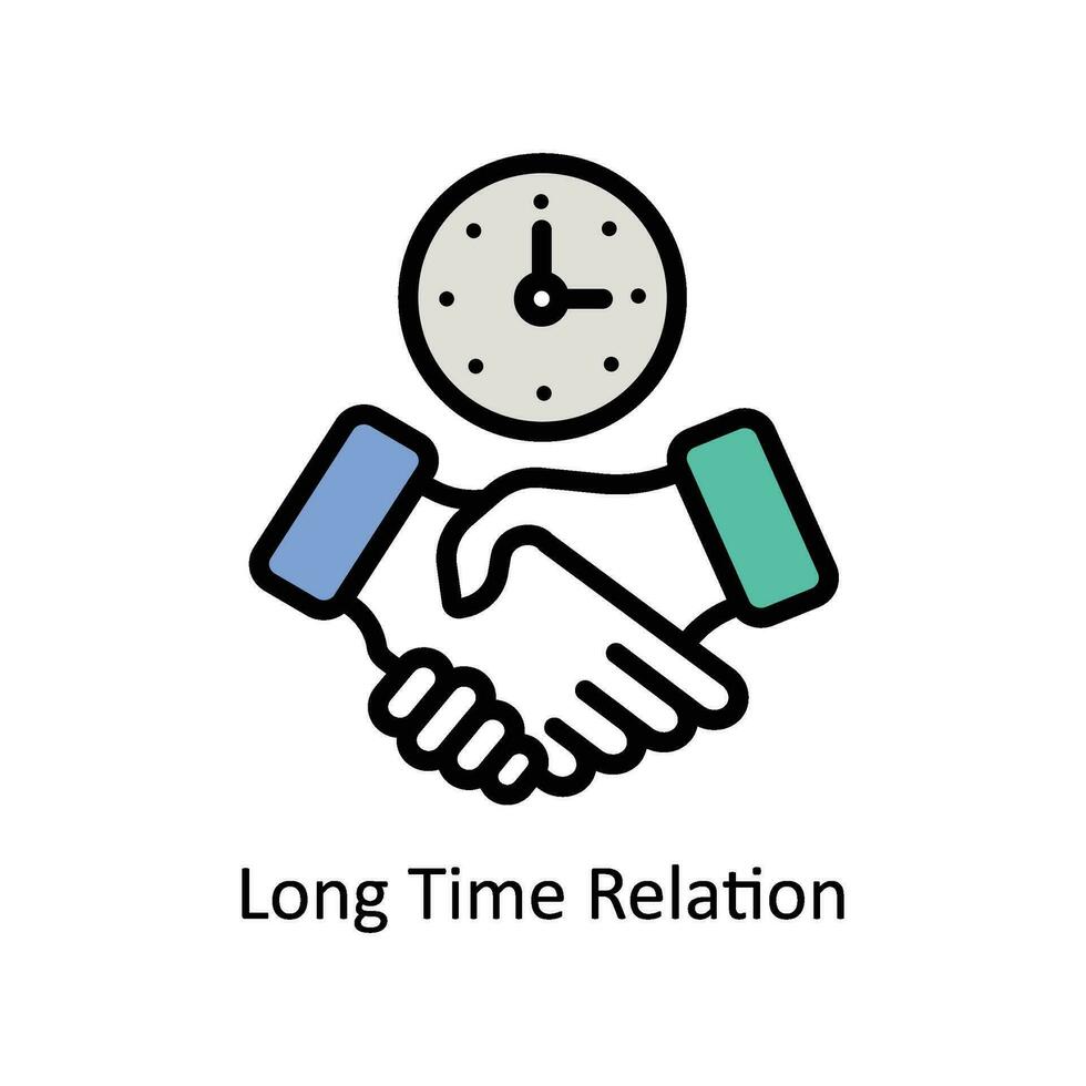 Long time Relation vector Filled outline Icon  Design illustration. Business And Management Symbol on White background EPS 10 File