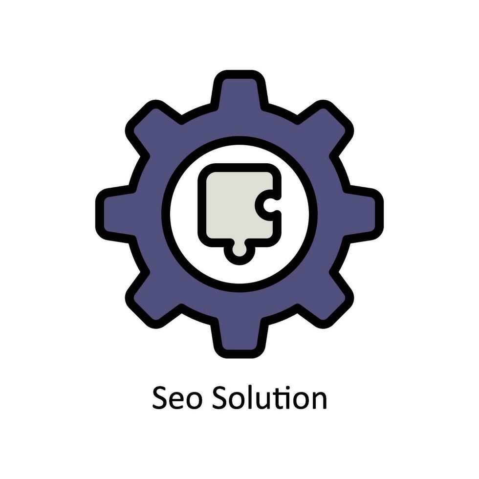 SEO Solution vector Filled outline Icon  Design illustration. Business And Management Symbol on White background EPS 10 File