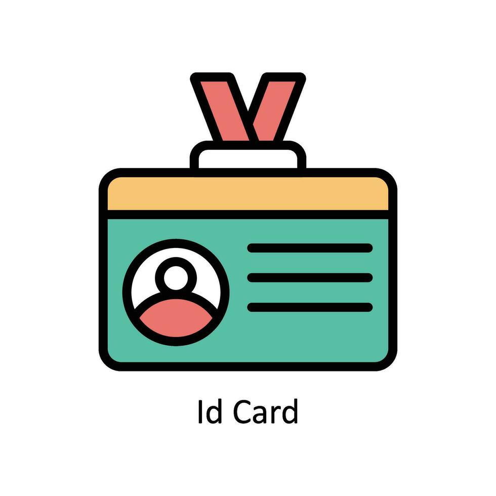 ID Card vector filled outline Icon Design illustration. Business And Management Symbol on White background EPS 10 File