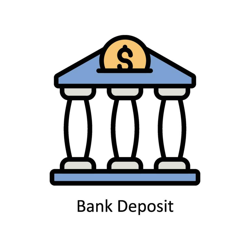 Bank Deposit vector filled outline Icon Design illustration. Business And Management Symbol on White background EPS 10 File