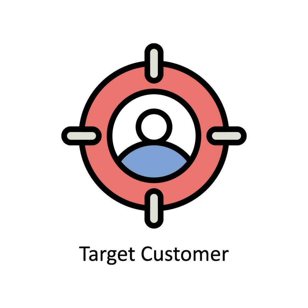 Target Customer vector filled outline Icon Design illustration. Business And Management Symbol on White background EPS 10 File