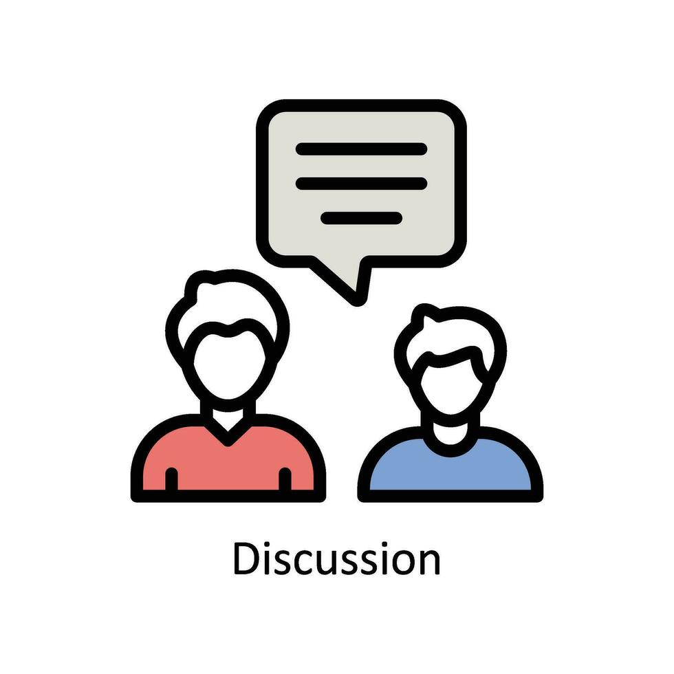 Discussion vector Filled outline Icon Design illustration. Business And Management Symbol on White background EPS 10 File