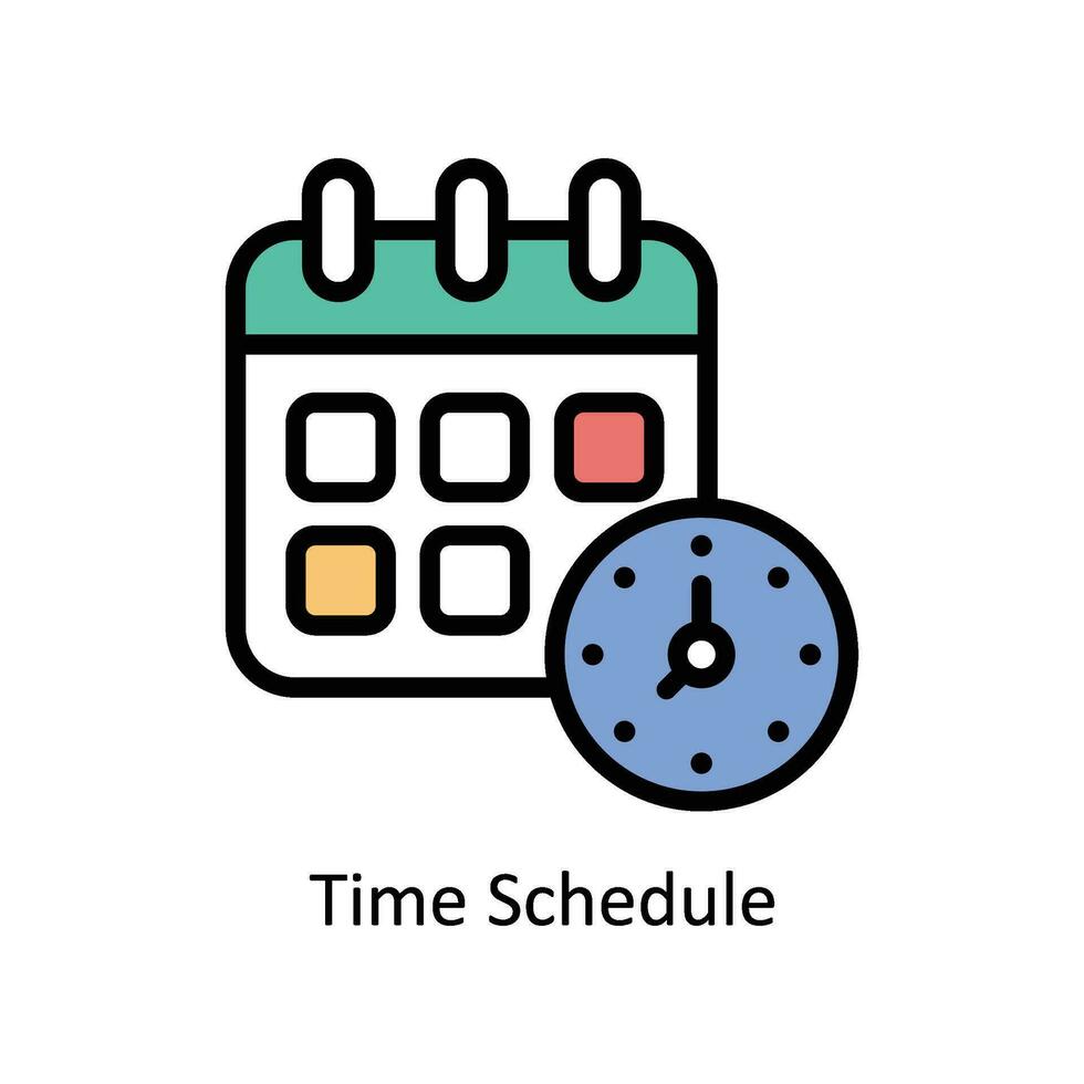 Time Schedule vector Filled outline Icon Design illustration. Business And Management Symbol on White background EPS 10 File